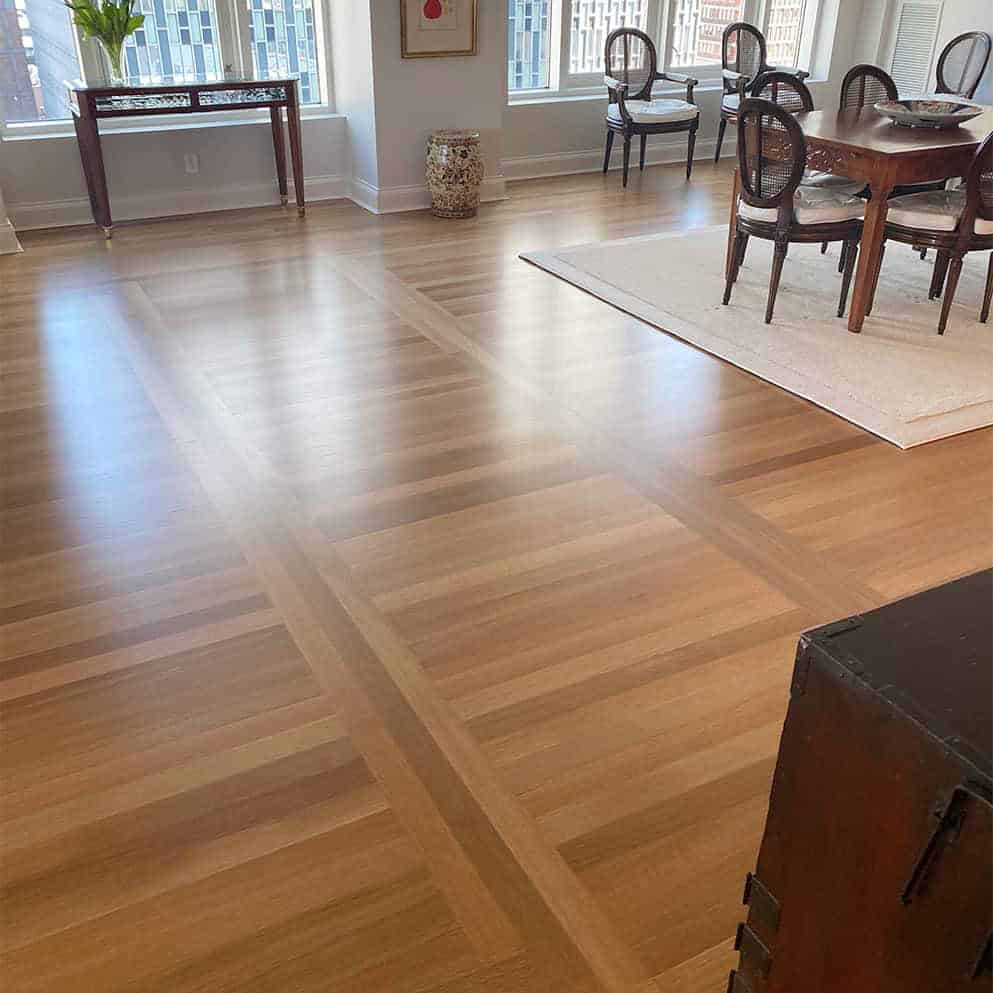 Hardwood floor refinished by Eco Floor Sanding serving Weston Massachusetts
