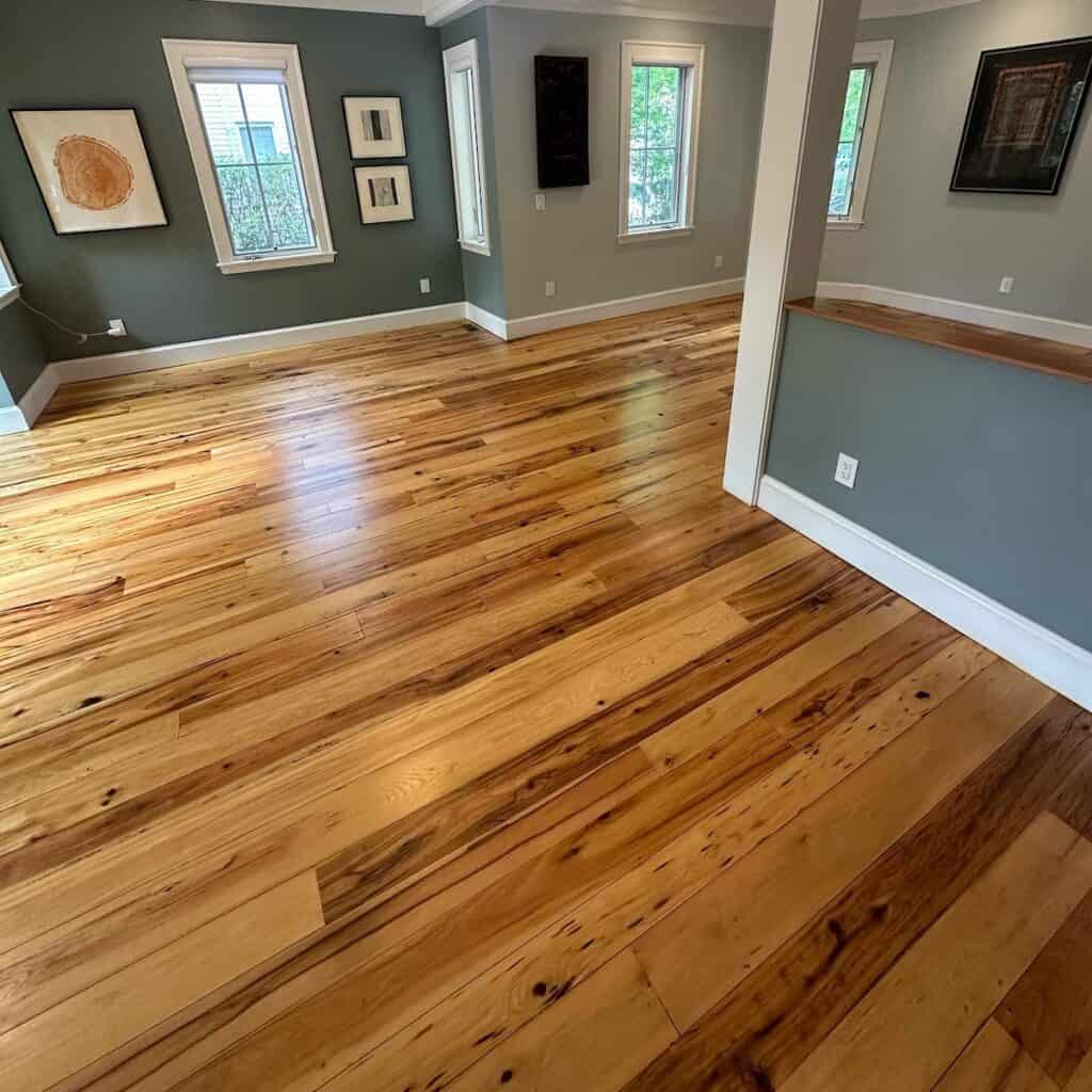 hickory hardwood floors in Cambridge MA refinished by Eco Floor Sanding