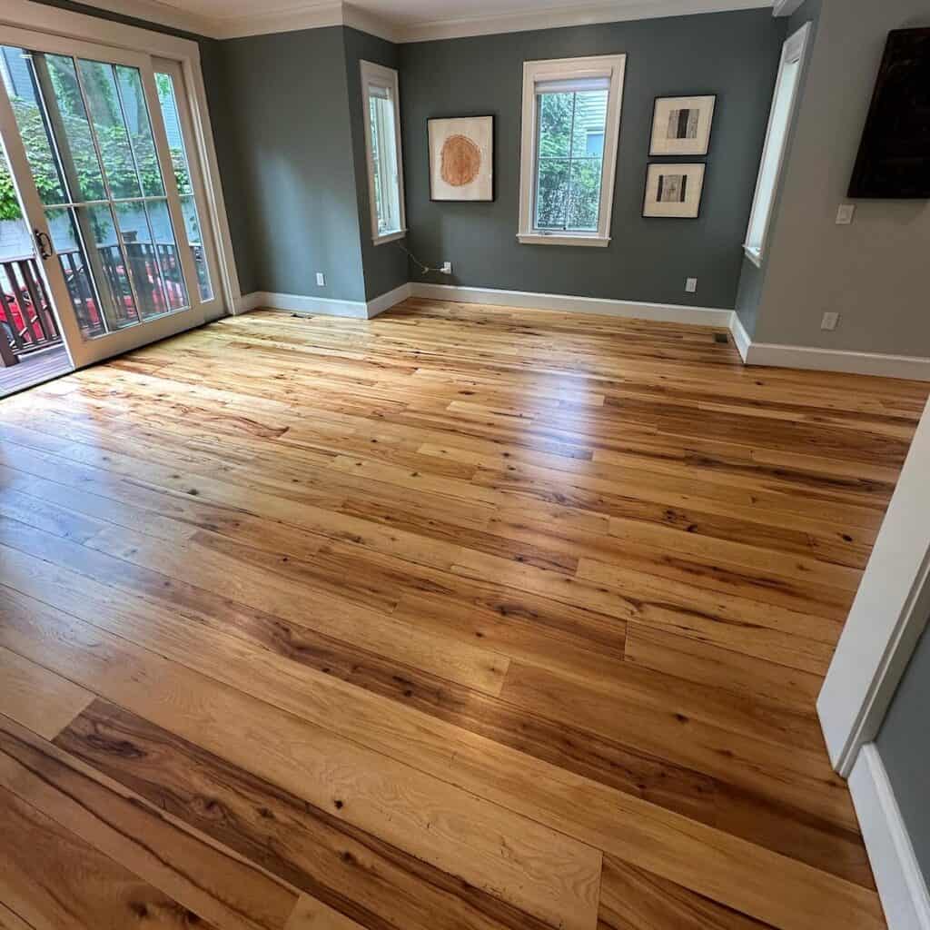 hickory hardwood floors in Cambridge MA refinished by Eco Floor Sanding